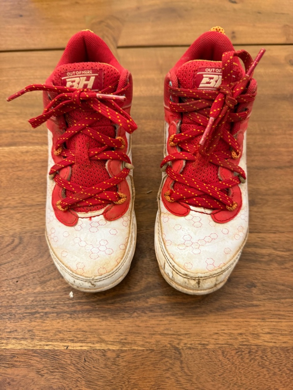 Under Armour Red and White Kids Sneakers